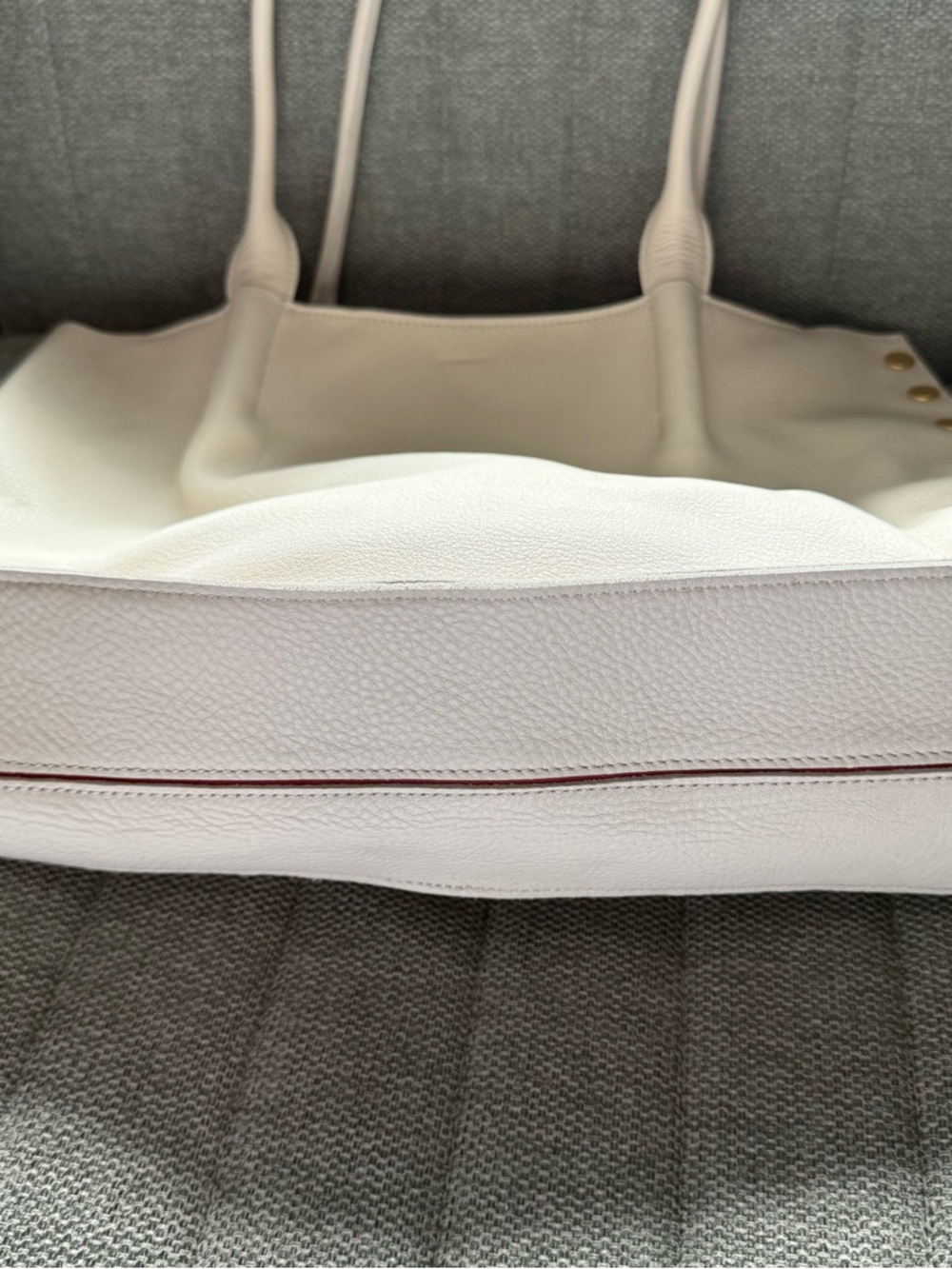 Hammitt Large Oliver Zip Leather Tote Bag in Calla Lily w/ Brushed Gold Accents - Picture 5 of 8